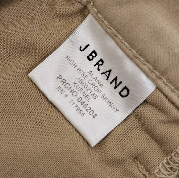 J Brand Alana High Rise Crop Skinny Tan Camel Jeans 26 NWT - Picture 9 of 11